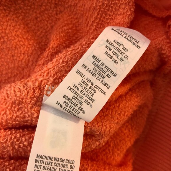 Aerie Offline Womens Cropped Zip-Up Hoodie Pockets Drawstring Orange Size S - Picture 4 of 4